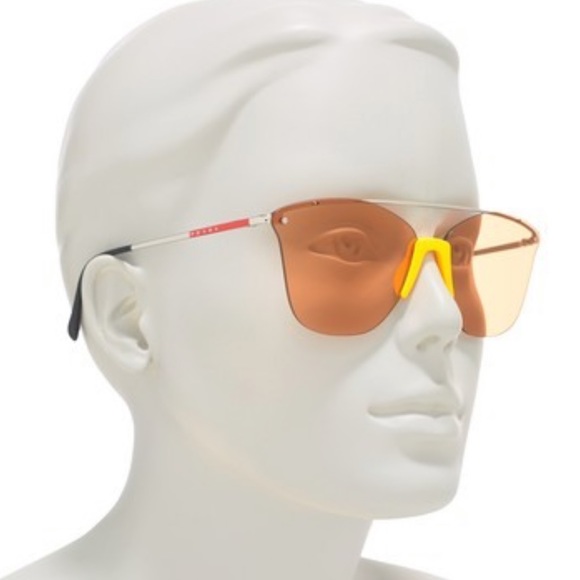 NWT PRADA LINEA ROSSA 64mm Cat Eye Sunglasses - Picture 2 of 9